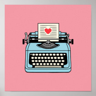 Poster J'aime ma machine à écrire