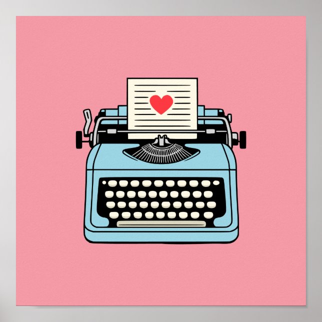 Poster J'aime ma machine à écrire (Devant)