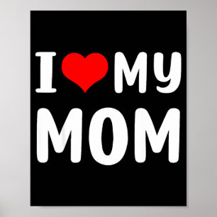 Poster J'aime ma mère drôle fête des mères pour maman mam