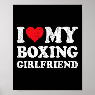 Poster J'Aime Ma Petite Amie De Boxe Ami Drôle Garçon Val