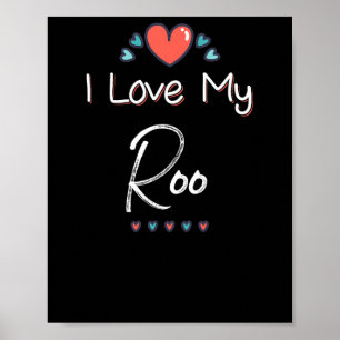 Poster J'Aime Ma Roo Mère Mère Jour Design Cadeau