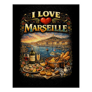 Poster J'aime Marseille