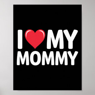 Poster J'Aime Mes Mères Fête Des Cadeaux Pour Maman Mama