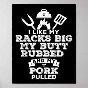 Poster J'Aime Mes Racks Gros Mon Beurre Et Le Porc Tiré
