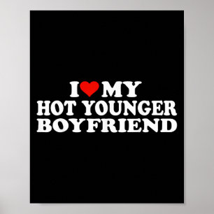 Poster J'Aime Mon Chaud Petit Ami Je Coeur Mon Chaud Vous