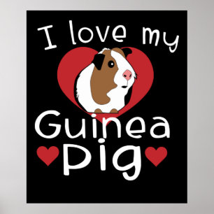 Poster J'Aime Mon Cochon De Guinée Amateurs De Cochon De 