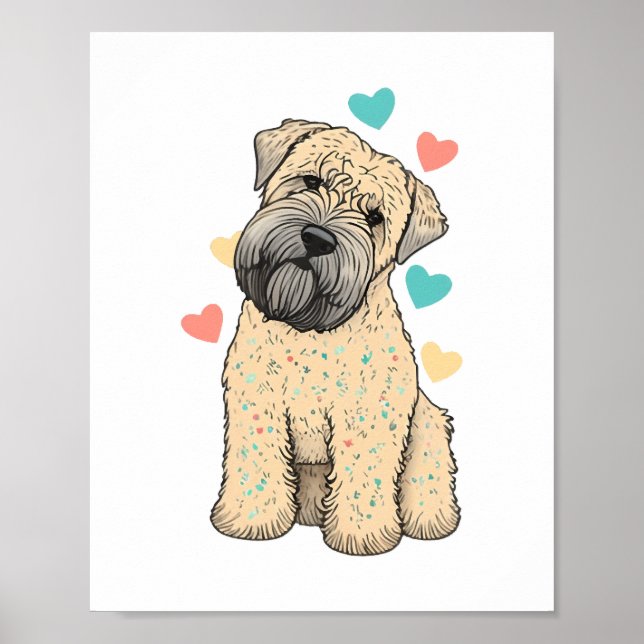 Poster J'Aime Mon Coeur De Chien Faisant Du Terrier Doux (Devant)