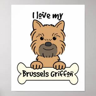 Poster J'Aime Mon Griffon Bruxelles