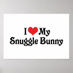 Poster J'aime mon lapin câlin