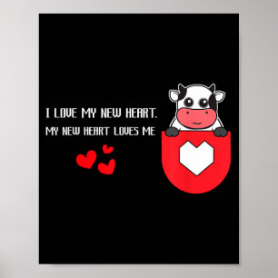 Poster J'aime mon nouveau cœur m'aime santé cardiaque car