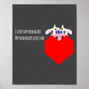 Poster J'aime mon nouveau patient cardiaque à valvule bov