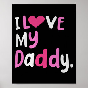 Poster J'aime mon papa meilleur papa jamais Fête des père