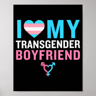 Poster J'aime mon petit ami transgenre Fierté Lgbt Valent