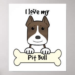 Poster J'aime mon Pitbull