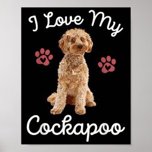 Poster J'aime mon poo chien maman Drôle Citation amusante