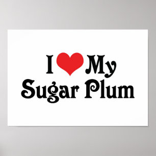 Poster J'aime mon sucre prune
