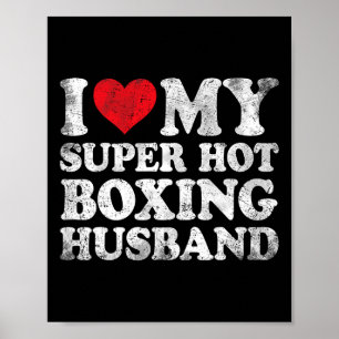 Poster J'aime mon super mari de boxe chaude Saint Valenti