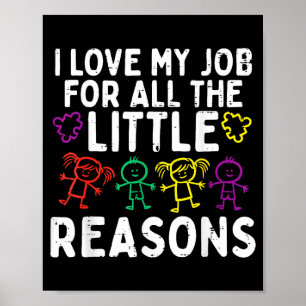 Poster J'aime mon travail pour de petites raisons Sensibi