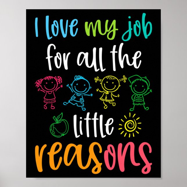 Poster J'aime mon travail pour toutes les petites raisons (Devant)
