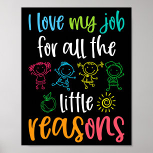 Poster J'Aime Mon Travail Pour Toutes Les Petites Raisons