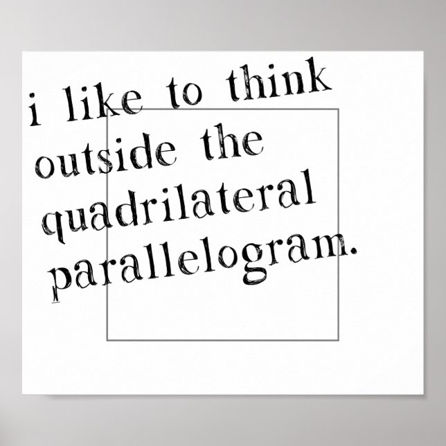 Poster J'Aime Penser Hors De La Boîte (Devant)