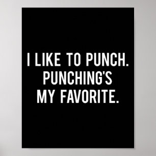 Poster J'Aime Punch Funny Love Boxing Dit Gym Train