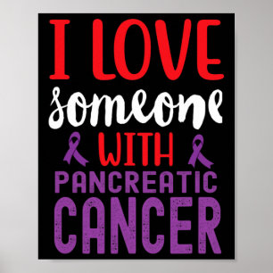 Poster J'Aime Quelqu'Un De Ruban Violet Cancer Pancréatiq
