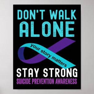 Poster J'Aime Quelqu'Un Turquoise-violet Prévention Du Su