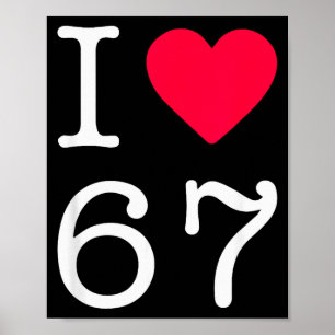 Poster J'aime Six Sept 6 7 Meme Langue Gen Alpha