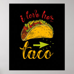 Poster J'Aime Son Taco Matching Couple Cinco De Mayo