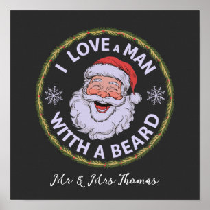 Poster J'aime un homme avec une barbe drôle