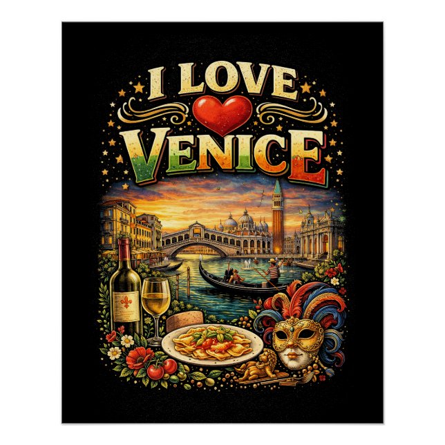 Poster J'aime Venise (Devant)