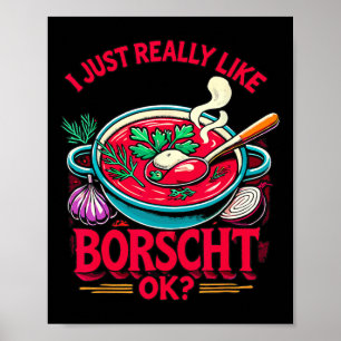 Poster J'aime vraiment beaucoup la nourriture russe ukrai