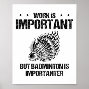 Poster J'Aime Vraiment La Navette Du Joueur Badminton