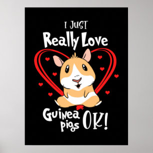 Poster J'Aime Vraiment Les Cochons De Guinée