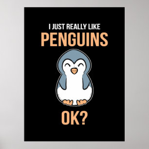 Poster J'Aime Vraiment Penguin