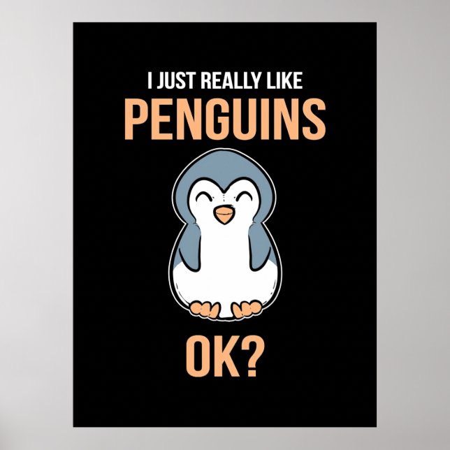 Poster J'Aime Vraiment Penguin (Devant)