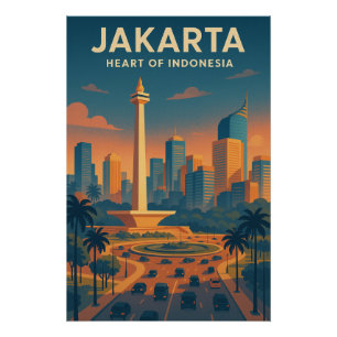 Poster JAKARTA – Cœur de l'Indonésie’.