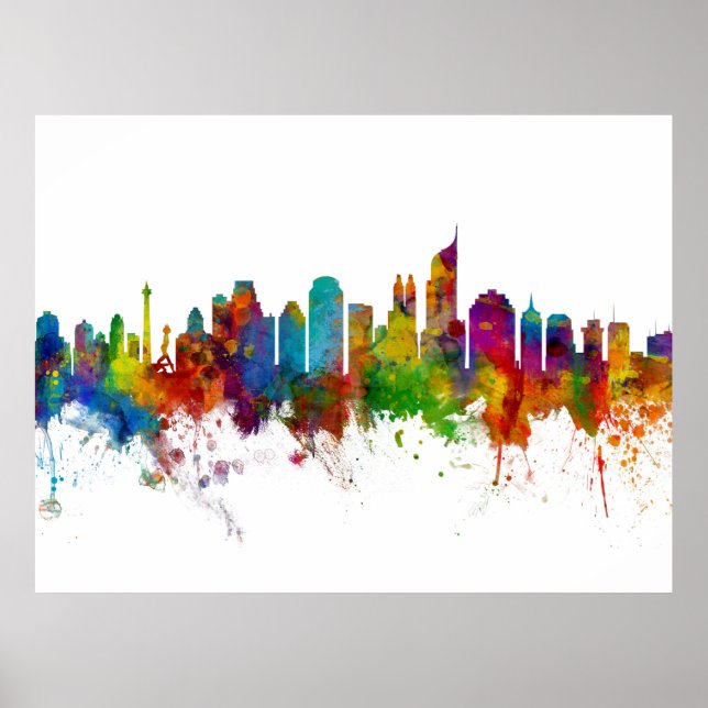 Poster Jakarta Skyline Indonésie (Devant)
