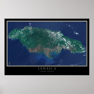 Poster Jamaïque - Carte satellite spatiale