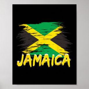 Poster Jamaïque Rétro Aquarelles Vintage Sport Drapeau Ja