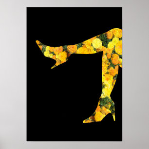 Poster Jambes florales