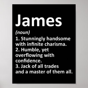 Poster James Définition Nom personnalisé Amusant Annivers