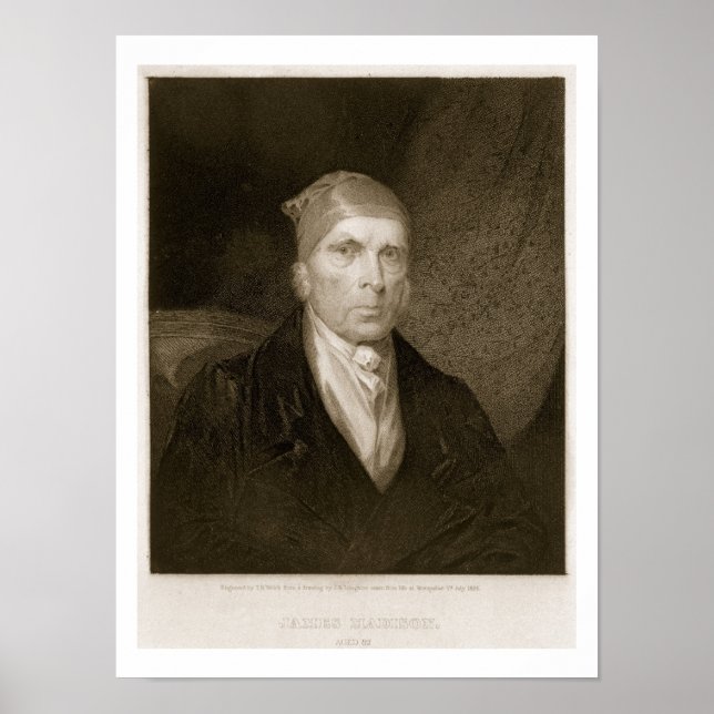 Poster James Madison aged 82, gravé par Thomas B. Welch (Devant)
