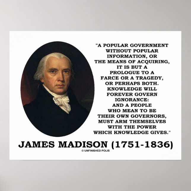 Poster James Madison Connaissances pour toujours Gouverna (Devant)