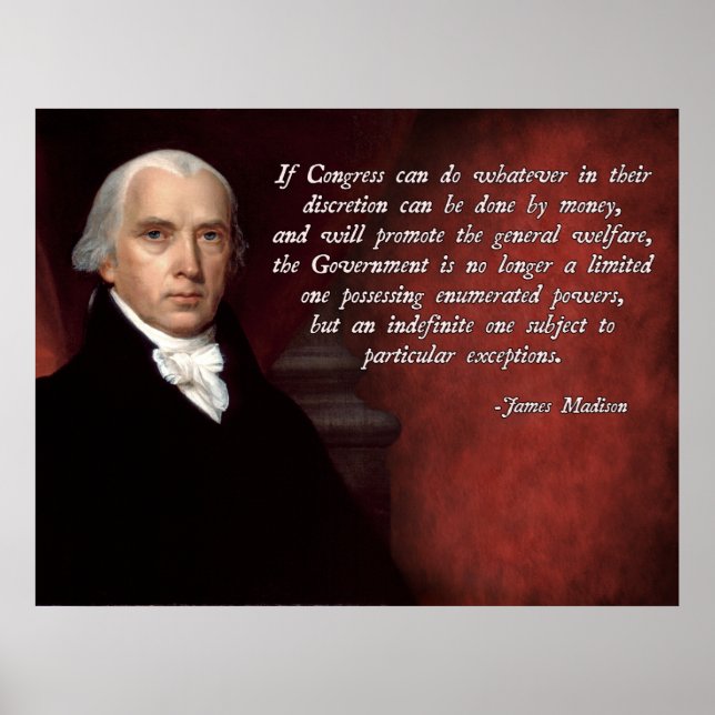 Poster James Madison General Welfare Citation (Devant)