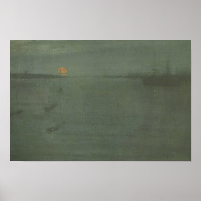 Poster James McNeill Whistler - Nocturne - Bleu et or (Devant)