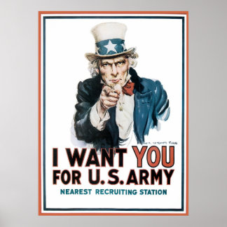 Poster James Montgomery Flagg Je Vous Demande Pour L'Armé