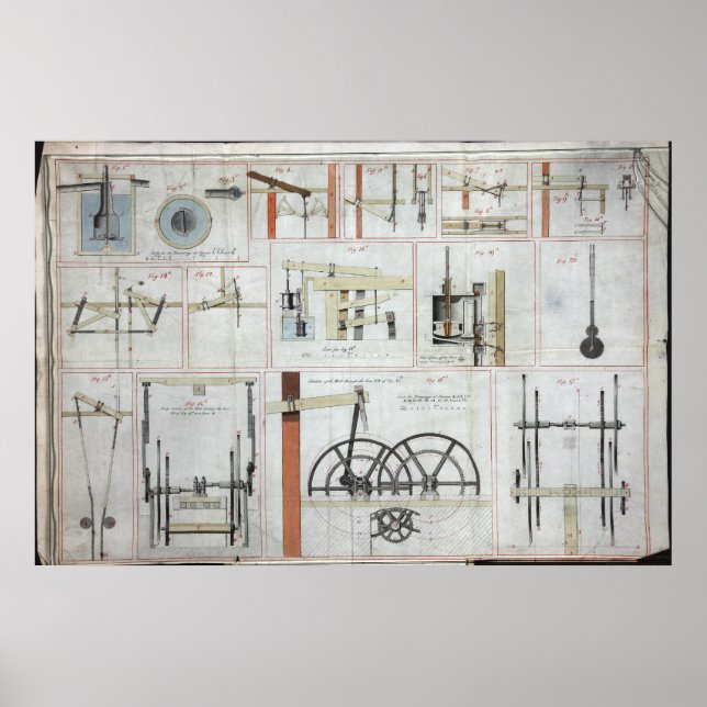 Poster James Watt Moteur à vapeur (Devant)