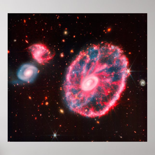 Poster James Webb Cartwheel Galaxy (NIRCam et MIRI) (Devant)